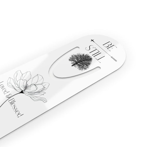 Christian Inspirational Bookmark — 'Be Still, Loved & Blessed' Bible Quote Metal Corner Bookmark