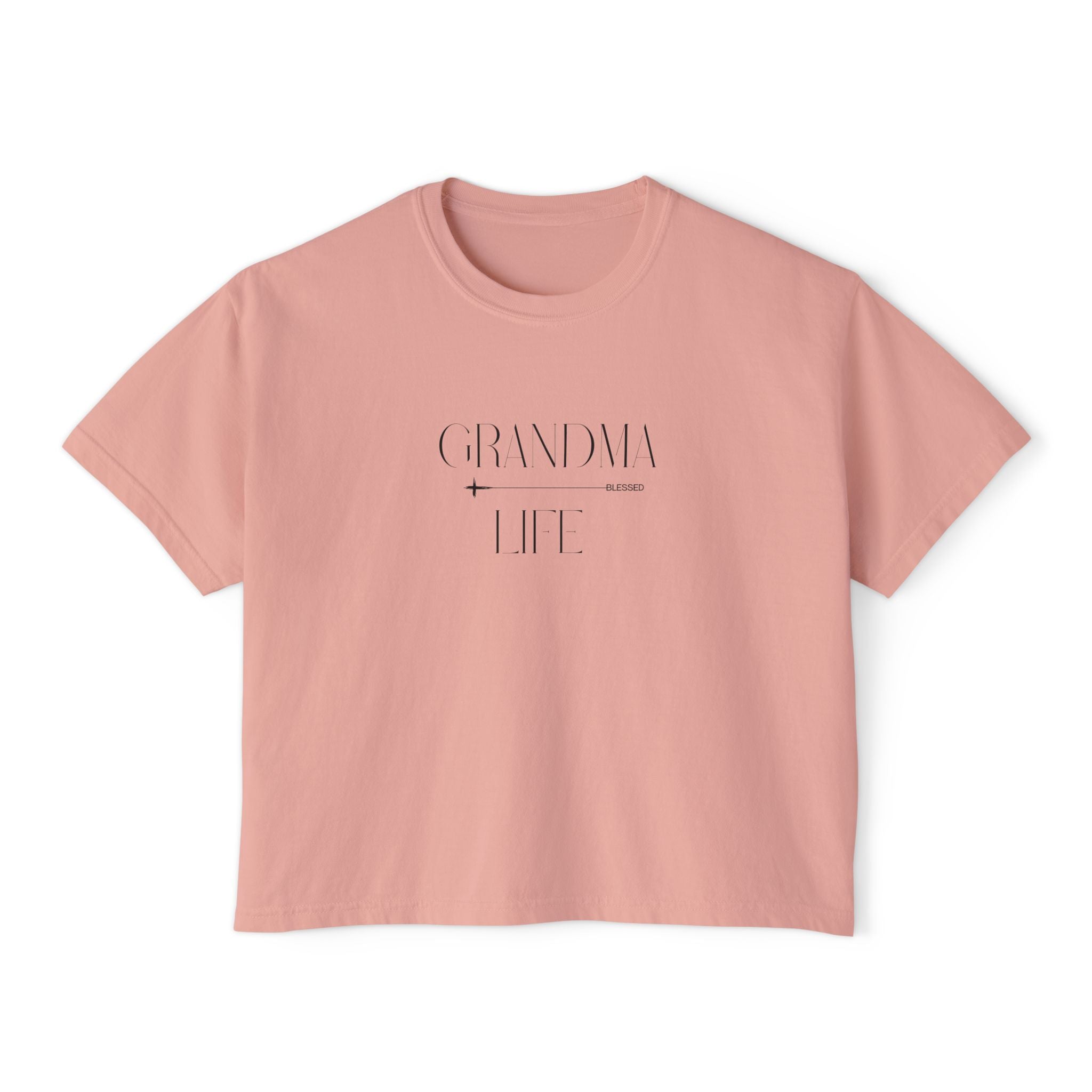 “Grandma Life” Blessed Tee – Minimalist Boxy High Waist Tee Shirt