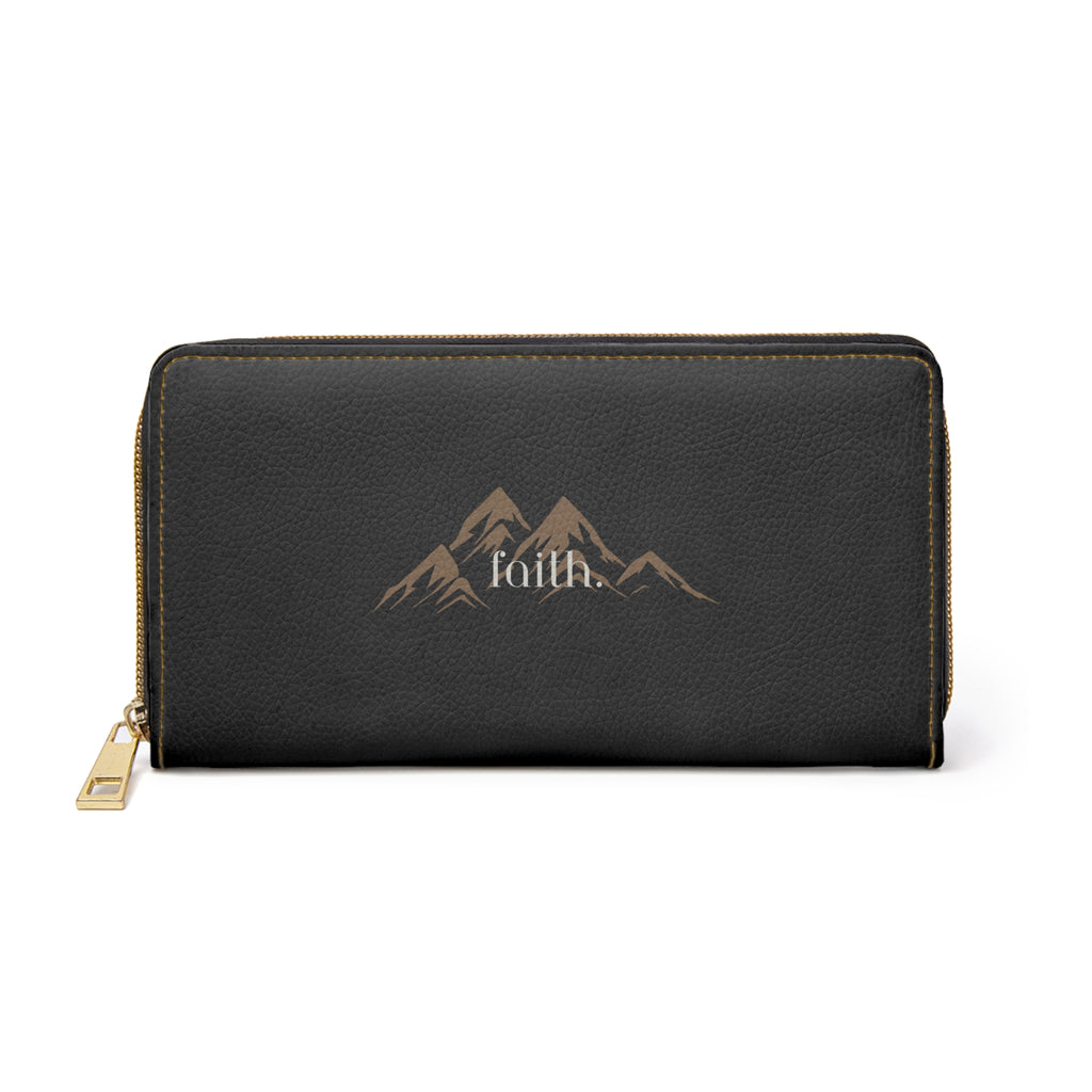 Mountain 'Faith' Zipper Wallet — “Leather” Travel Clutch for Women
