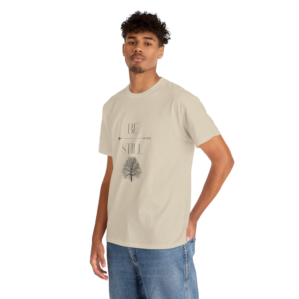 Be Still T-Shirt UNISEX — Minimal Tree Graphic Tee -Medium weight, Breathable