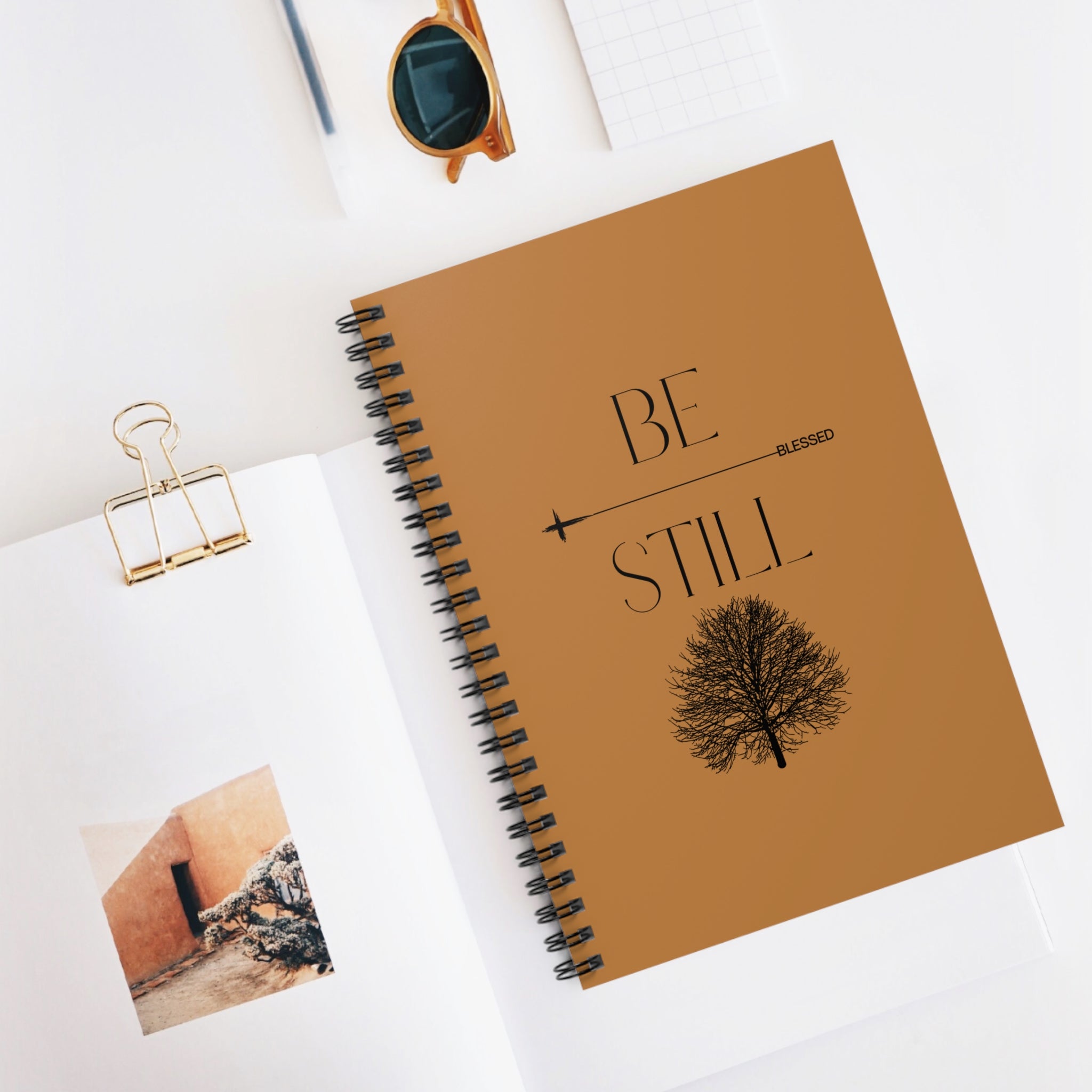 “Be Still” Spiral Notebook — Blessed Tree Ruled Journal for Prayer, Reflection & Gratitude