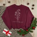 Loved & Blessed Aster Flower Crewneck Sweatshirt — perfect Holiday Gift