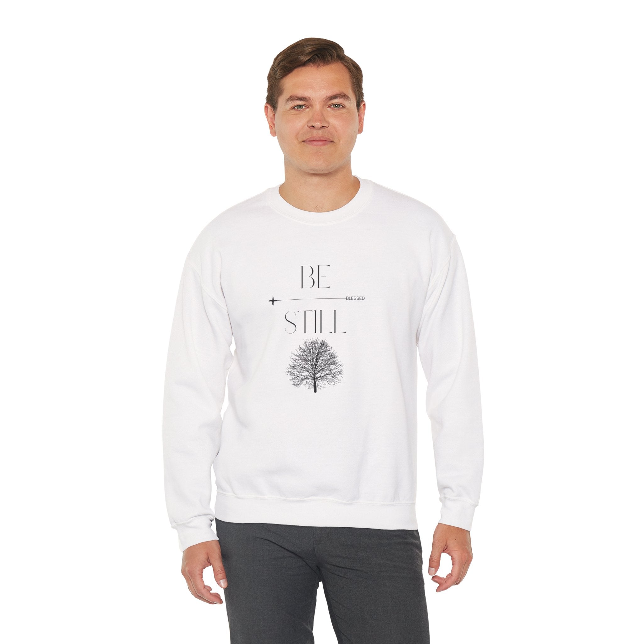 Be Still & Blessed Crewneck UNISEX Sweatshirt — Inspirational Christian Sweatshirt