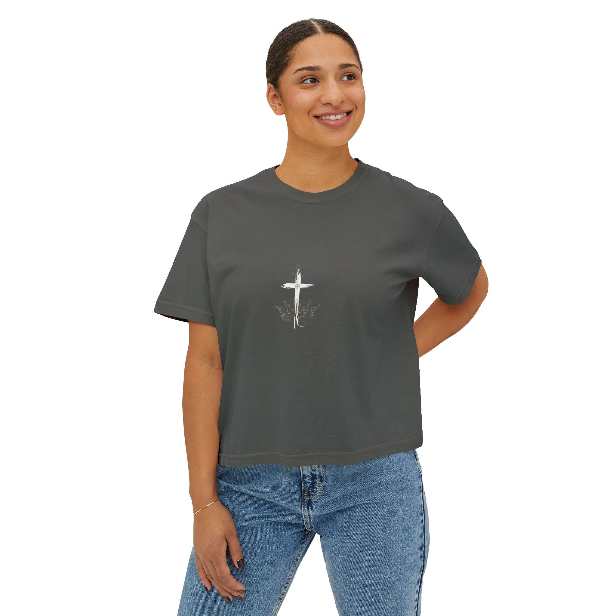 JC Designs Logo -  Boxy Tee – High waisted boxy style tee