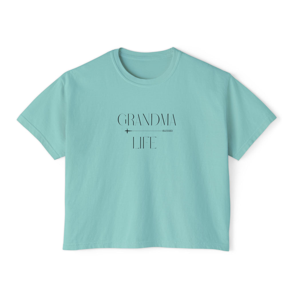 “Grandma Life” Blessed Tee – Minimalist Boxy High Waist Tee Shirt