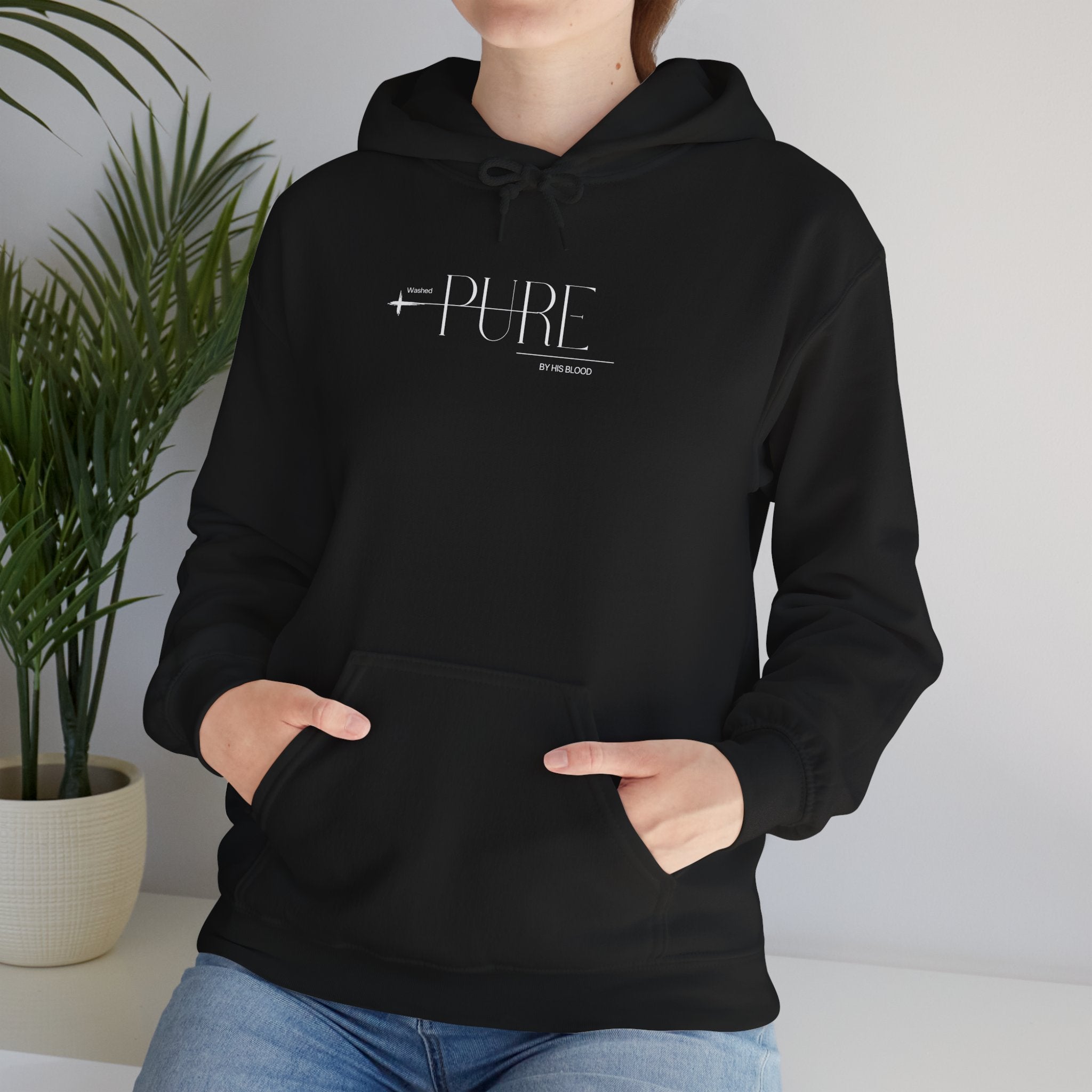 Washed PURE by HIS BLOOD Hoodie — Christian Faith Pullover