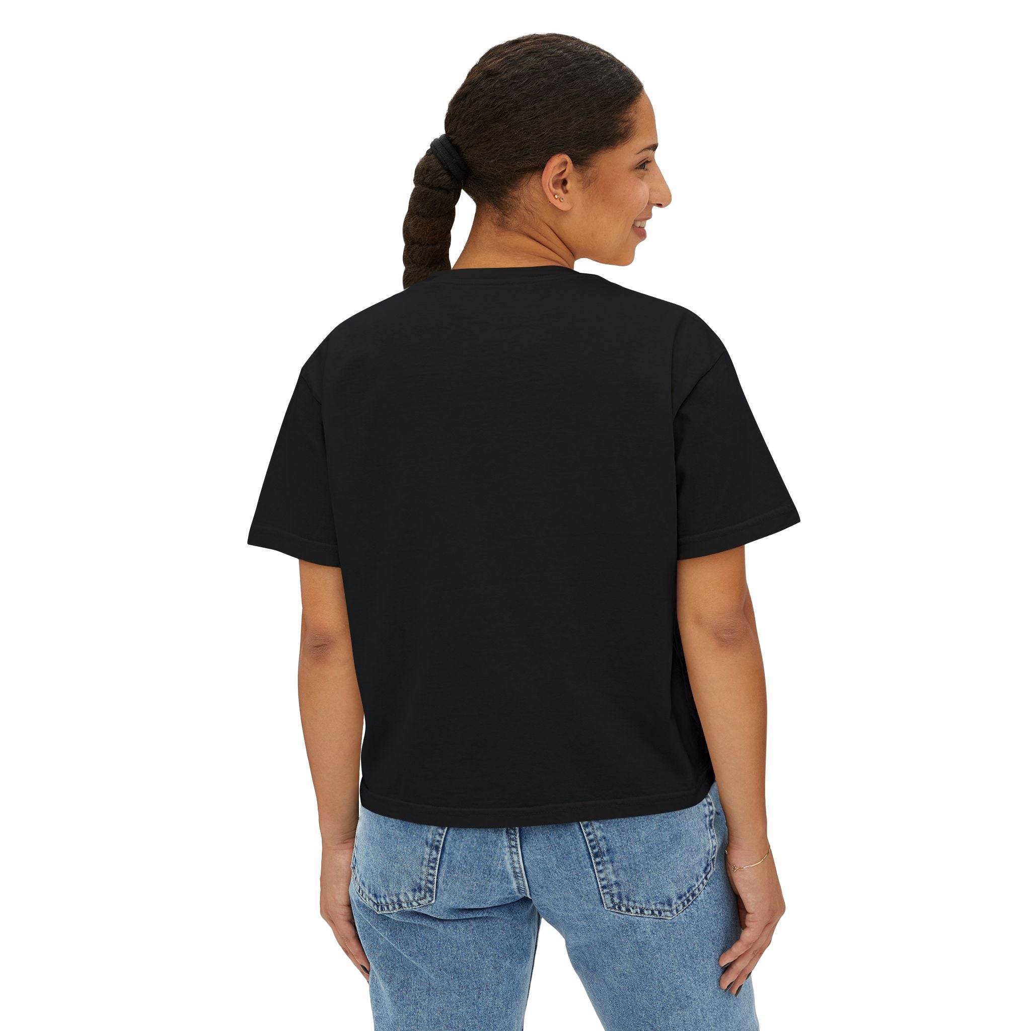 Boxy Tee — "MOM LIFE" Graphic Women’s High Waist T-Shirt