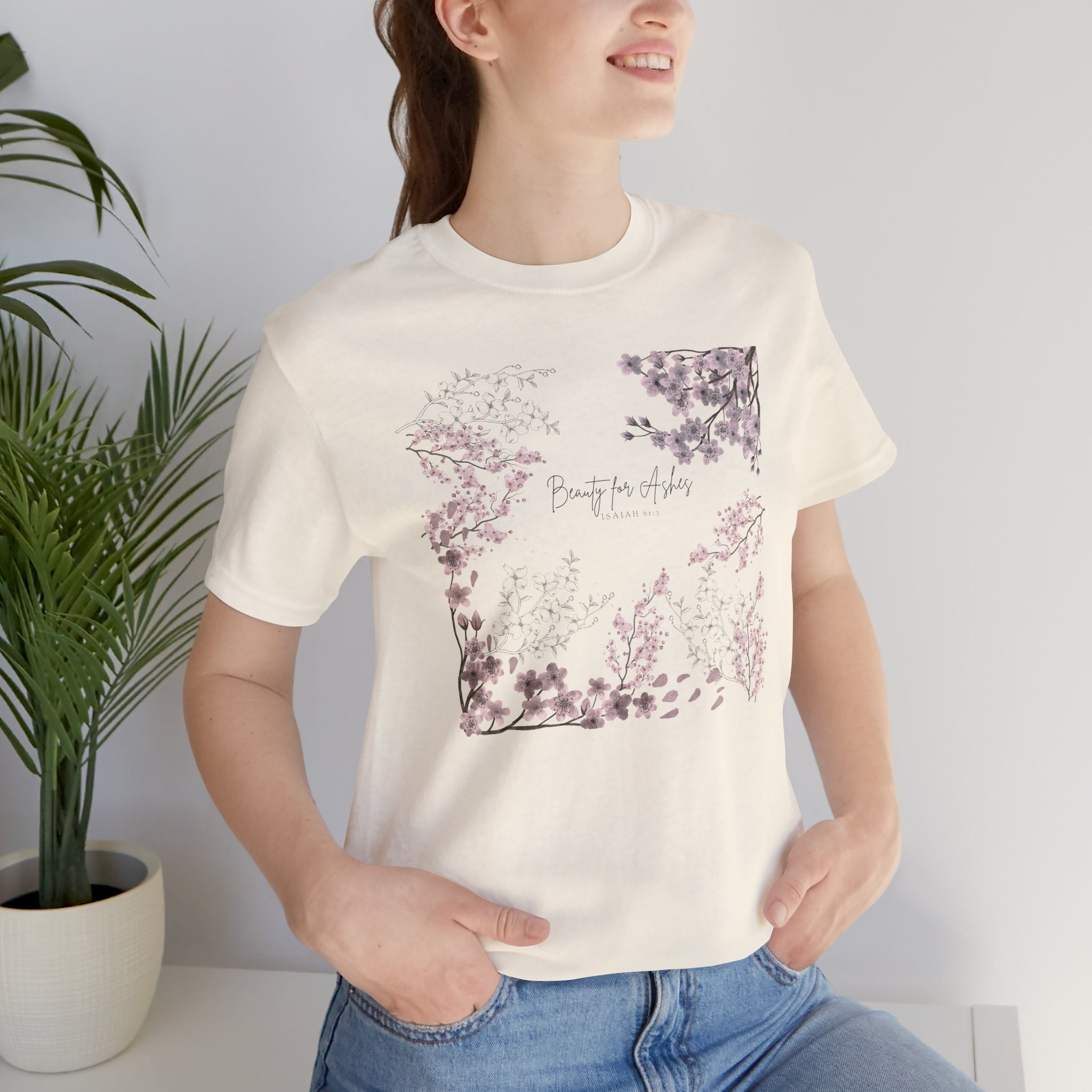 GORGEOUS “BEAUTY FOR ASHES” Women’s Floral Design Tee