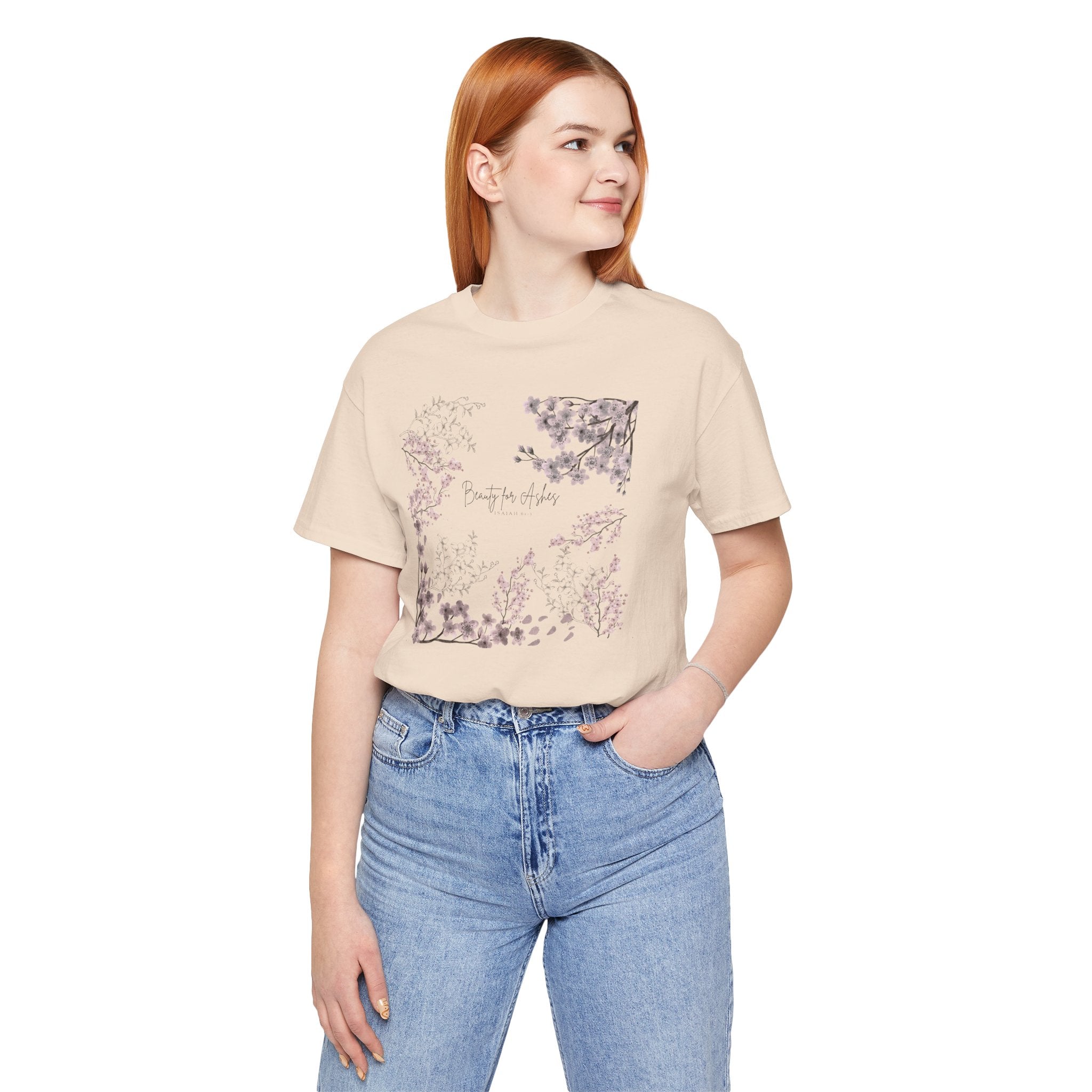 GORGEOUS “BEAUTY FOR ASHES” Women’s Floral Design Tee