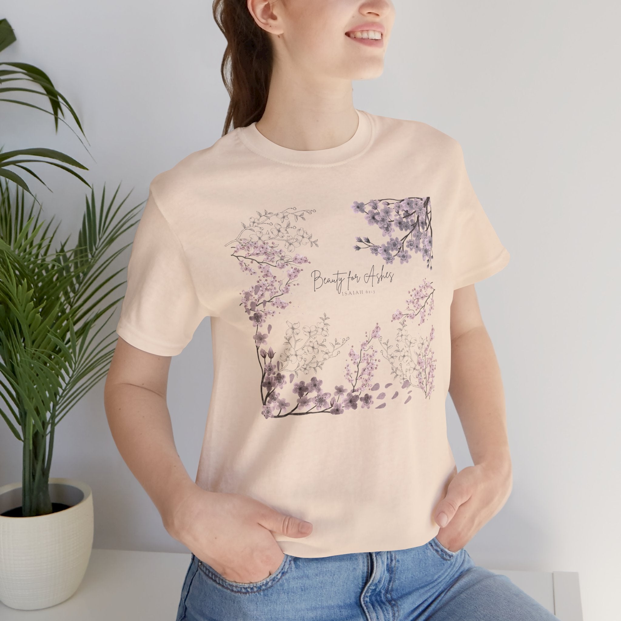 GORGEOUS “BEAUTY FOR ASHES” Women’s Floral Design Tee