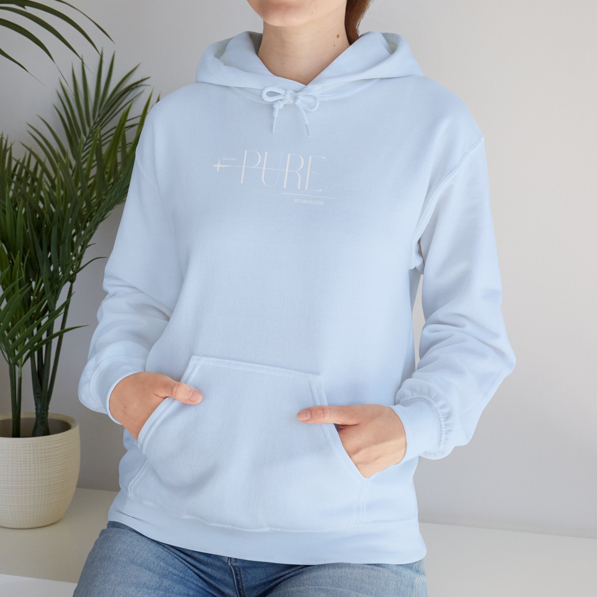 Washed PURE by HIS BLOOD Hoodie — Christian Faith Pullover