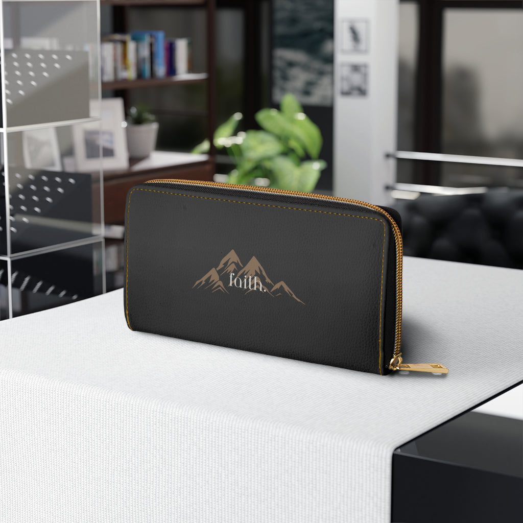 Mountain 'Faith' Zipper Wallet — “Leather” Travel Clutch for Women