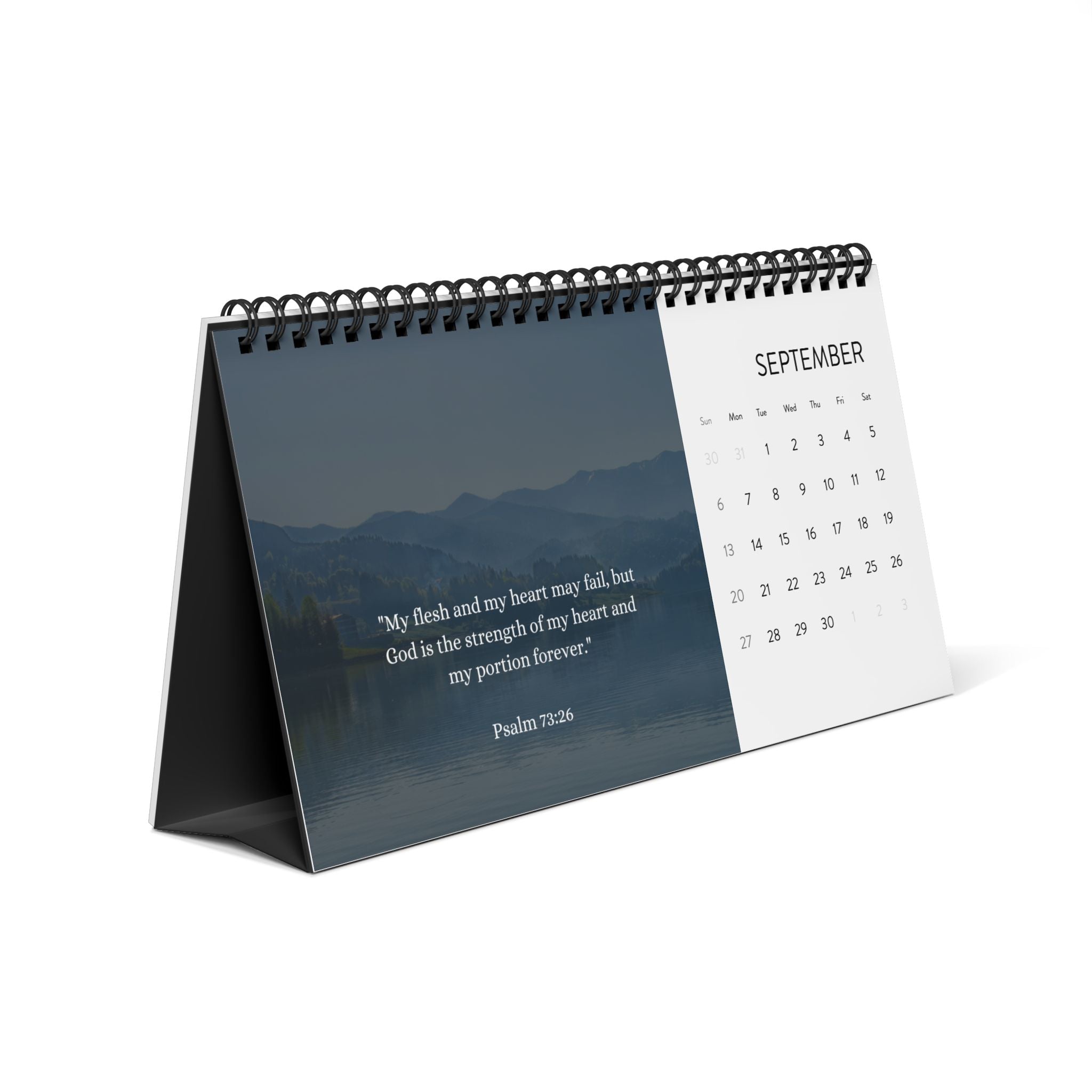 2026 Nature Desk -Bible Verse Calendar — Uplifting Bible Verse Monthly Grid
