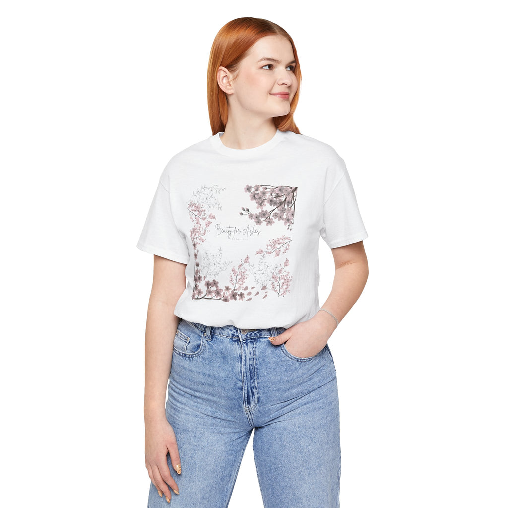 GORGEOUS “BEAUTY FOR ASHES” Women’s Floral Design Tee