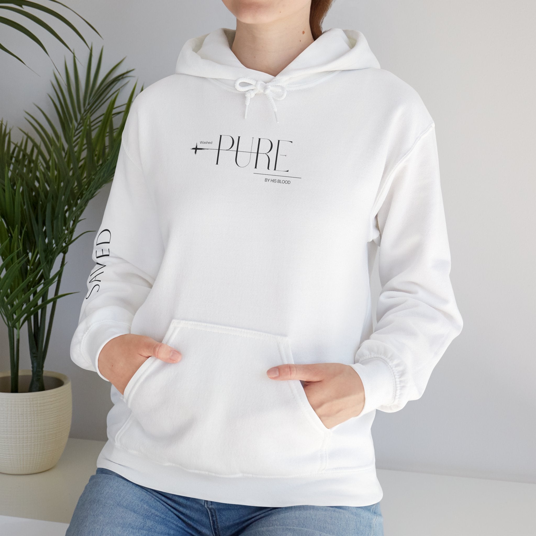 Washed PURE by HIS BLOOD Hoodie — Christian Faith Pullover