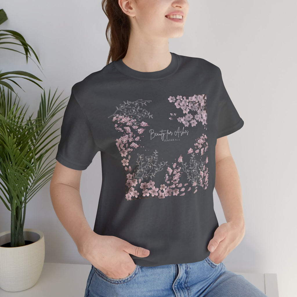 GORGEOUS “BEAUTY FOR ASHES” Women’s Floral Design Tee