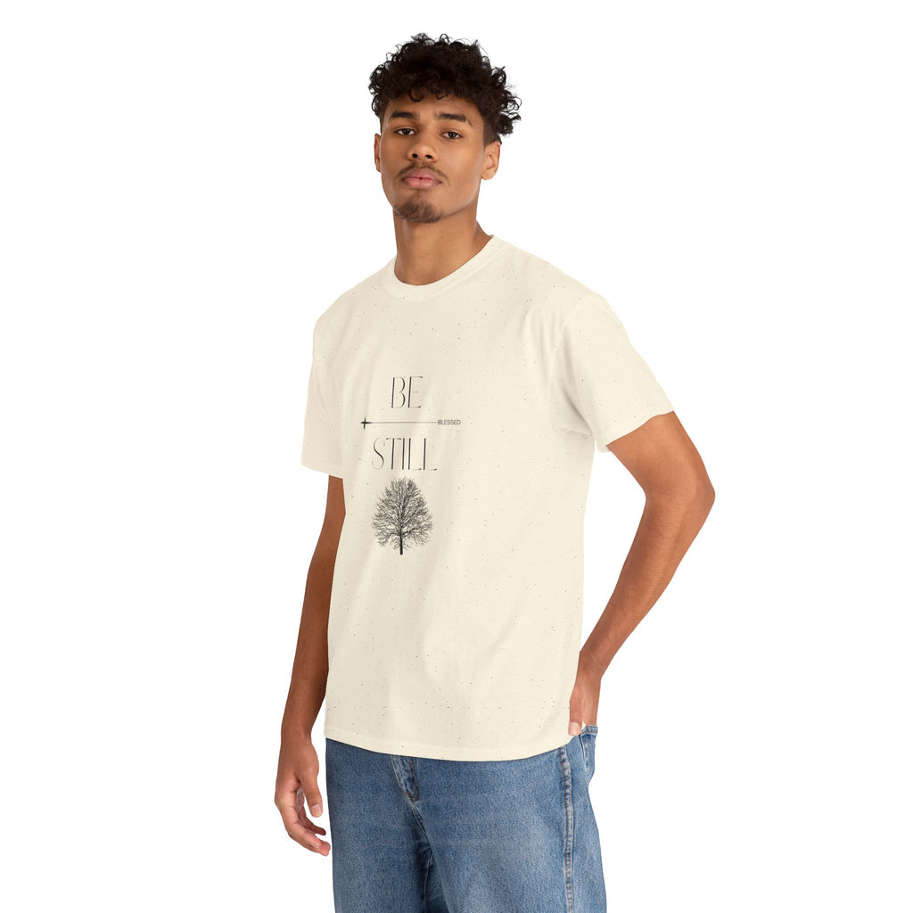 Be Still T-Shirt UNISEX — Minimal Tree Graphic Tee -Medium weight, Breathable