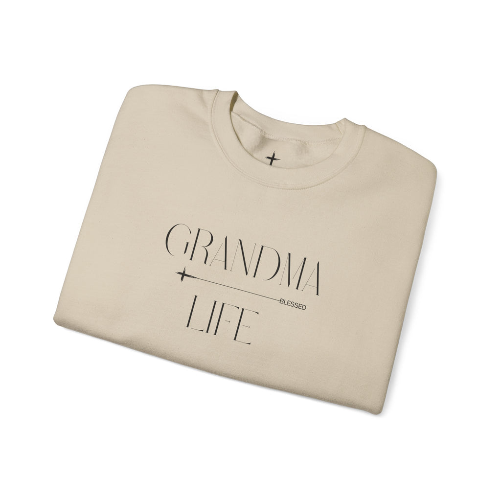 Grandma Life Blessed Crewneck Sweatshirt — Minimalist Grandmother Comfort Gift