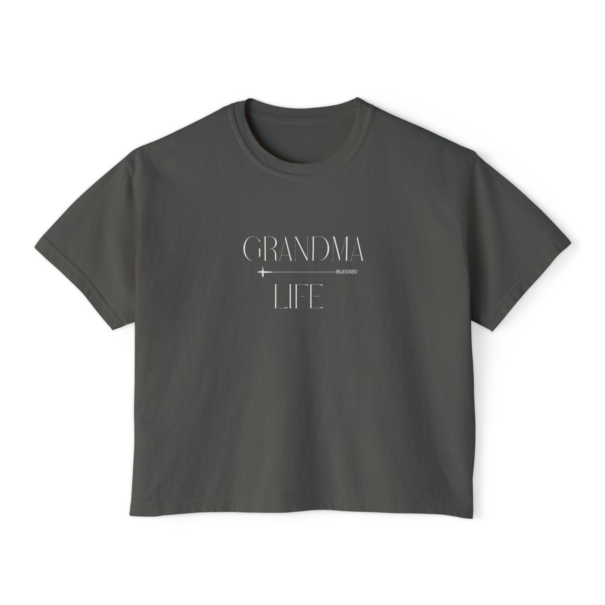 “Grandma Life” Blessed Tee – Minimalist Boxy High Waist Tee Shirt