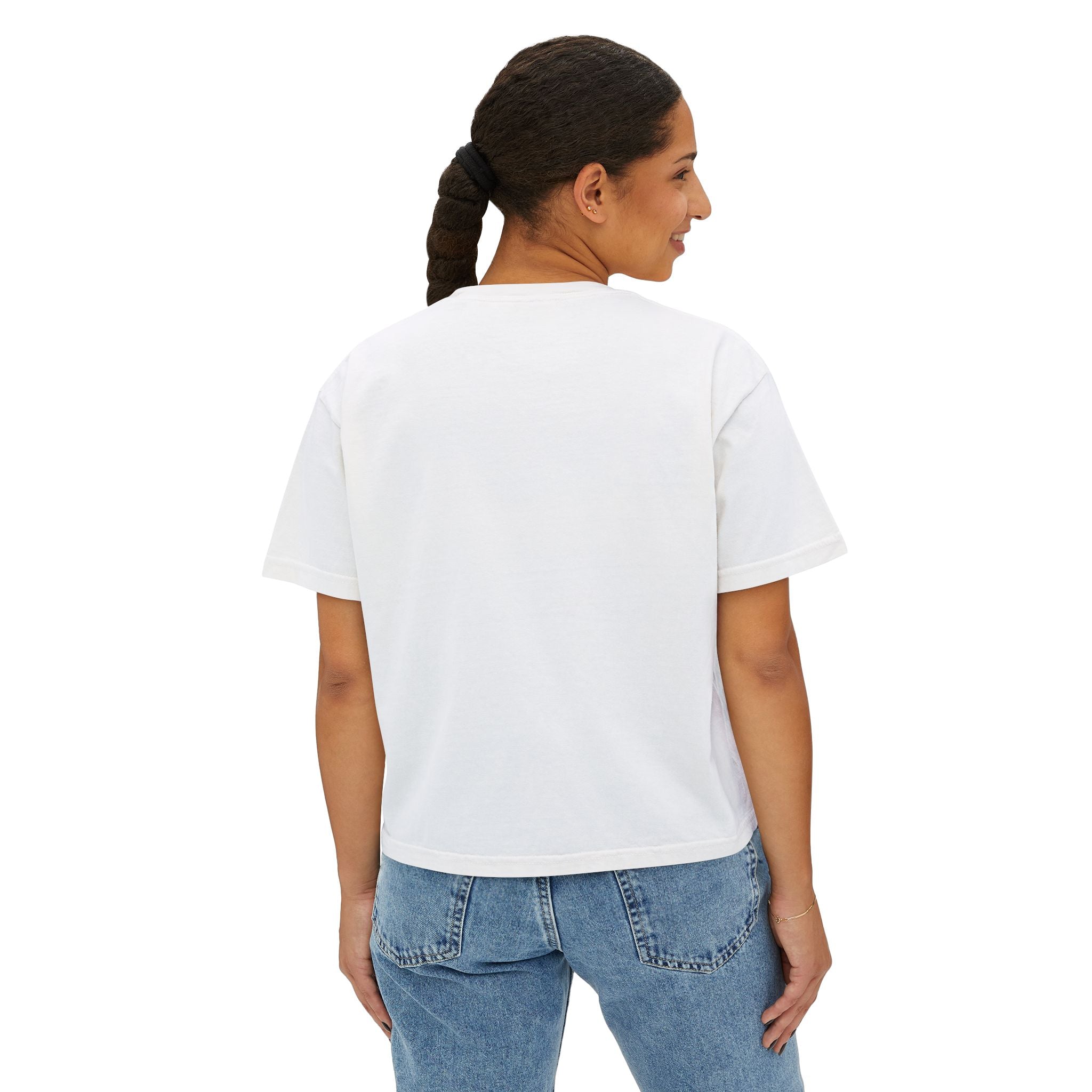 Boxy Tee — "MOM LIFE" Graphic Women’s High Waist T-Shirt