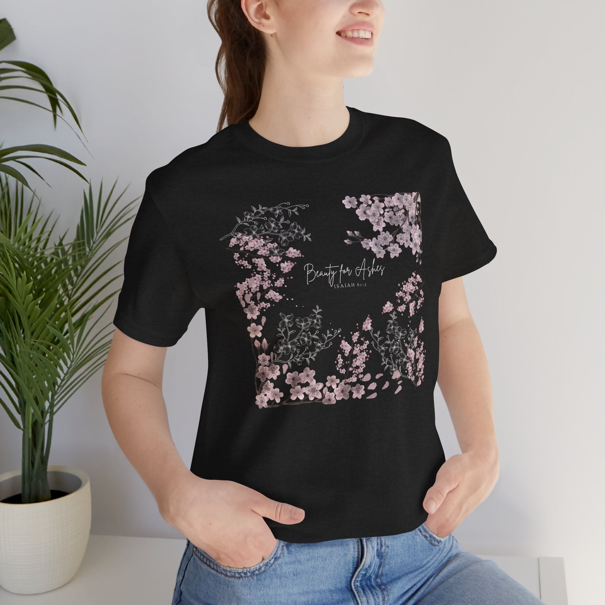GORGEOUS “BEAUTY FOR ASHES” Women’s Floral Design Tee