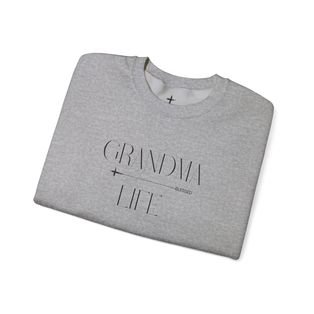 Grandma Life Blessed Crewneck Sweatshirt — Minimalist Grandmother Comfort Gift