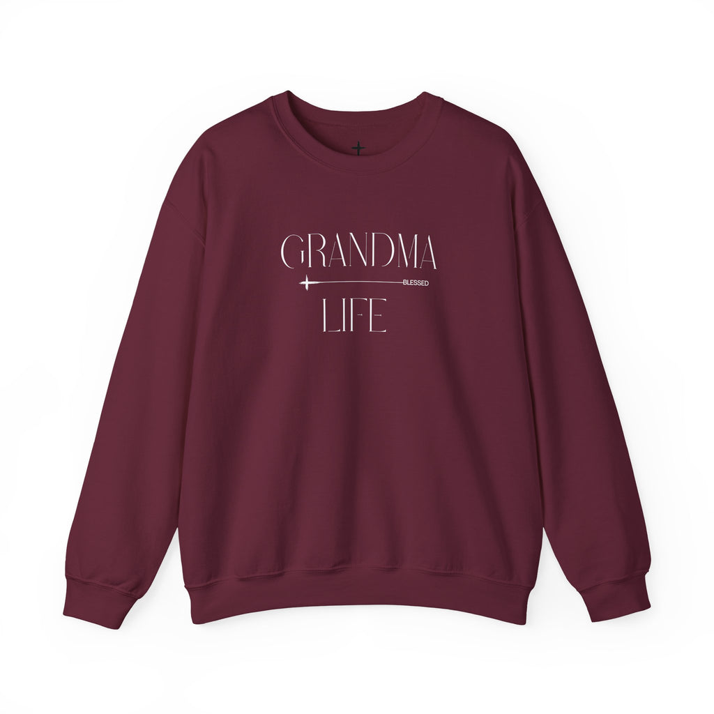 Grandma Life Blessed Crewneck Sweatshirt — Minimalist Grandmother Comfort Gift