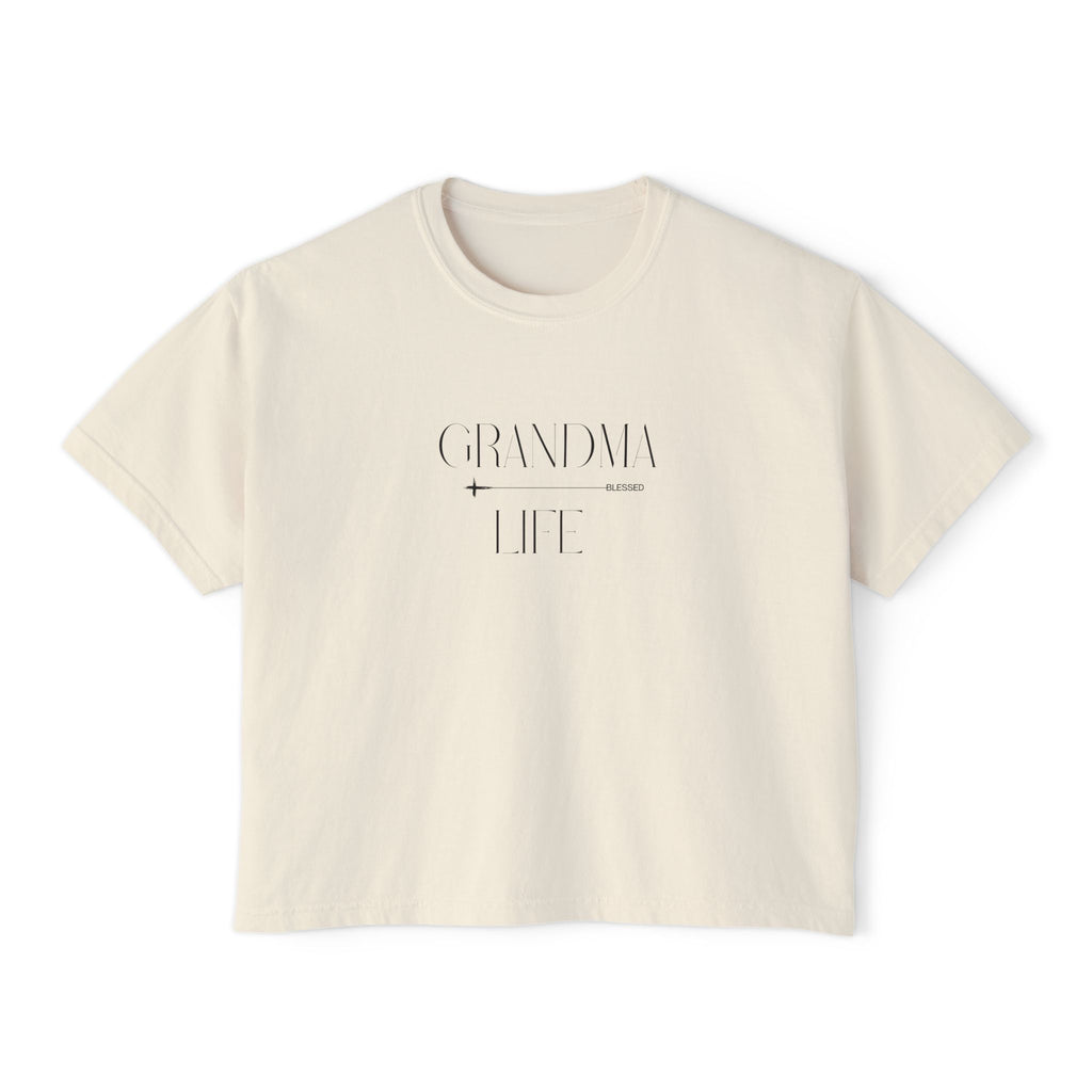 “Grandma Life” Blessed Tee – Minimalist Boxy High Waist Tee Shirt