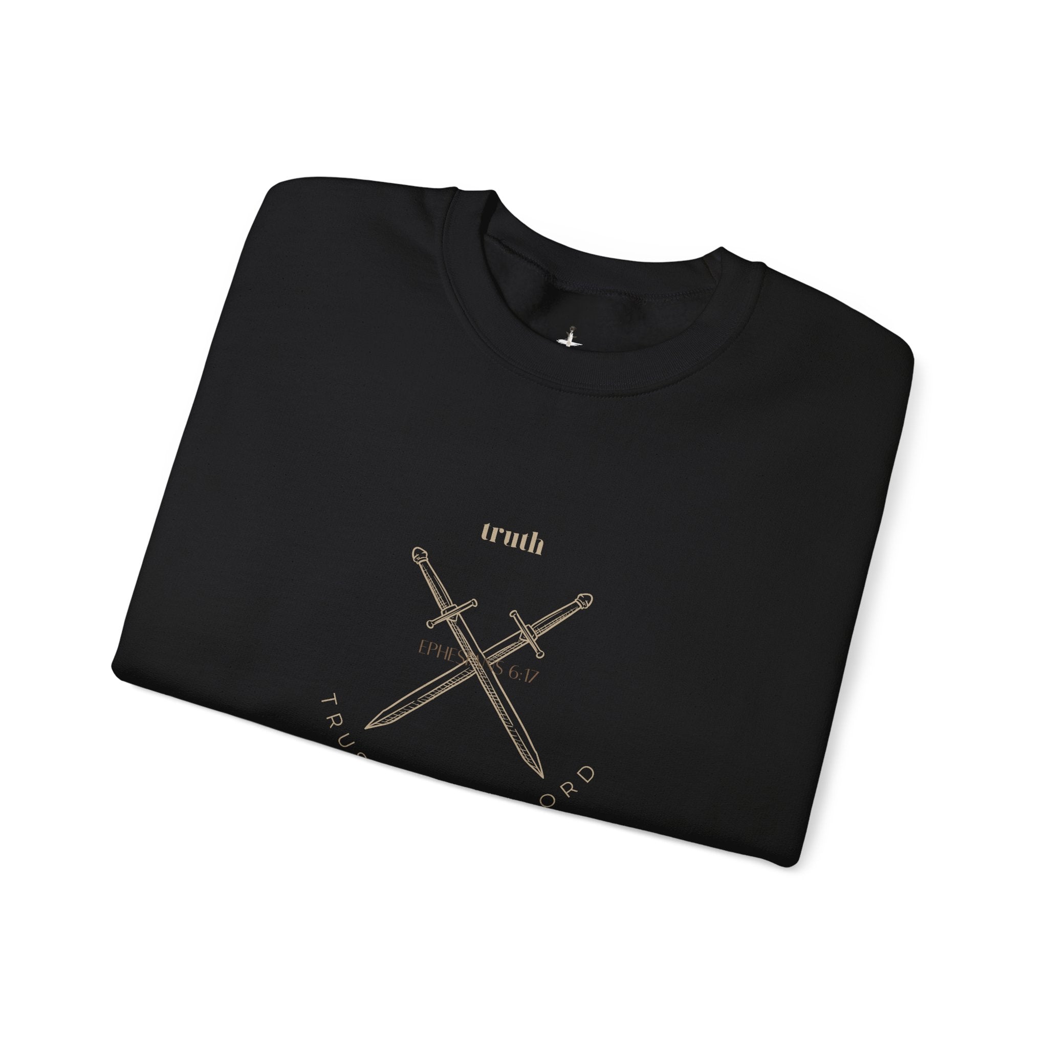 Crewneck Sweatshirt — 'Trust in the Lord' Crossed Swords Faith Graphic